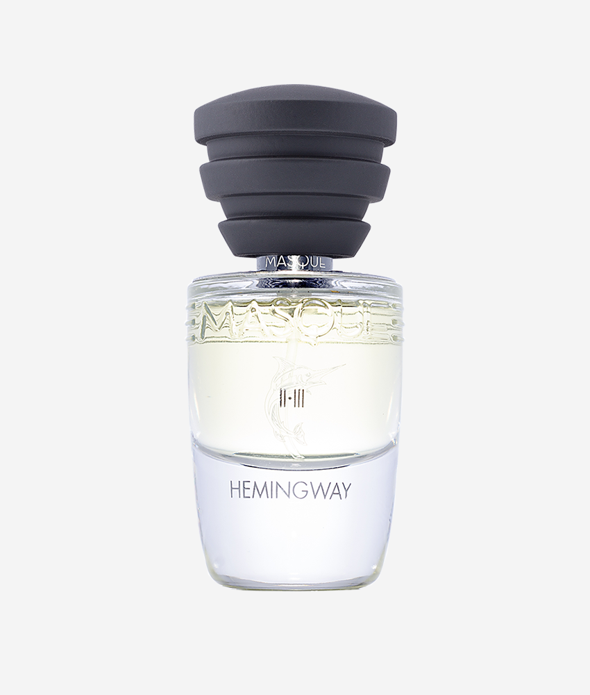 Masque Milano (homage to) Hemingway Unisex Perfume for Men and Women 2020 Fragrance Black Cap Clear Bottle