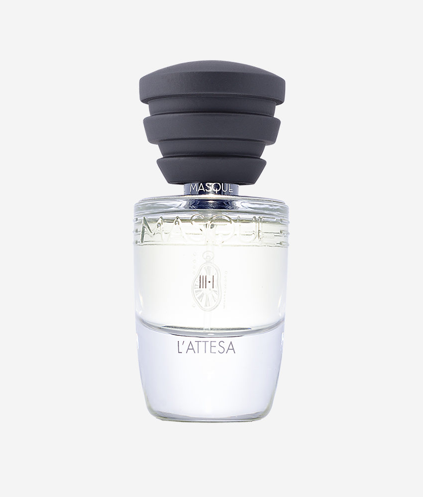 Masque Milano L'Attesa Unisex Perfume for Men and Women 2020 Fragrance Black Cap Clear Bottle
