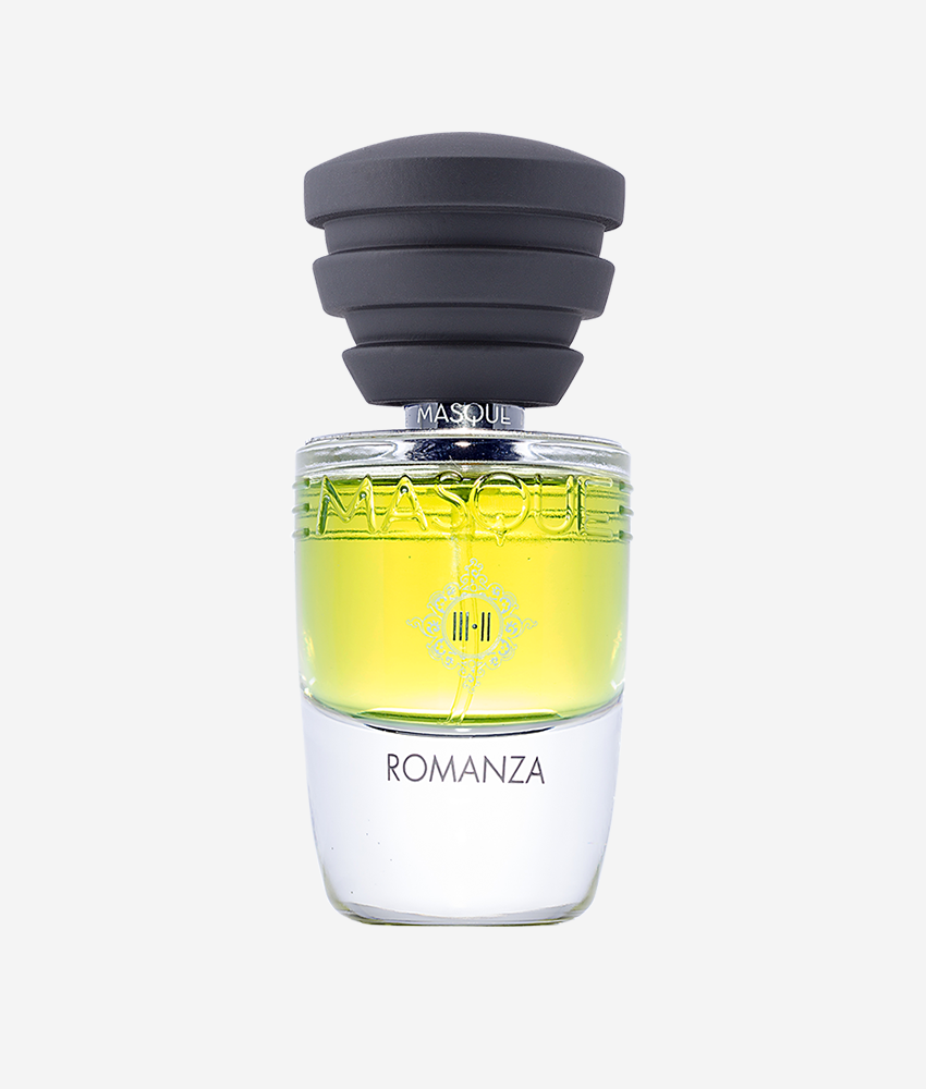 Masque Milano Romanza Unisex Perfume for Men and Women 2020 Fragrance Black Cap Clear Bottle