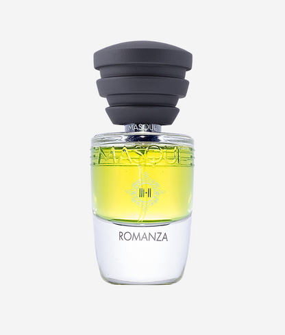 Masque Milano Romanza Unisex Perfume for Men and Women 2020 Fragrance Black Cap Clear Bottle