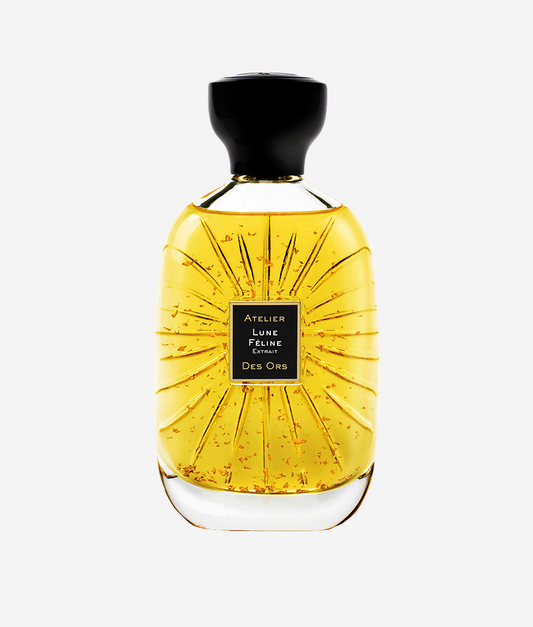 Atelier Des Ors Lune Feline Extrait Unisex Perfume for Men and Women 2020 Fragrance Black Cap Gold Flakes in Perfume